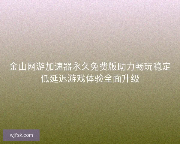 金山网游加速器永久免费版助力畅玩稳定低延迟游戏体验全面升级